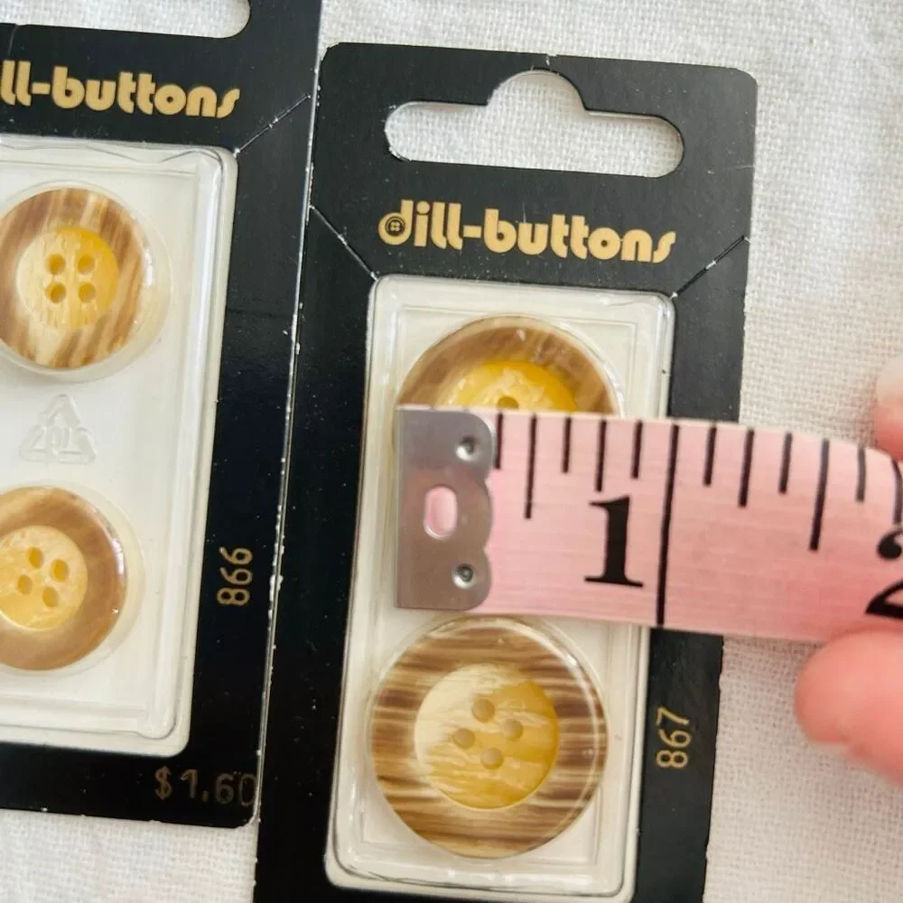 (6) Vintage dill-buttons 7/8” & 11/16” Made in Germany